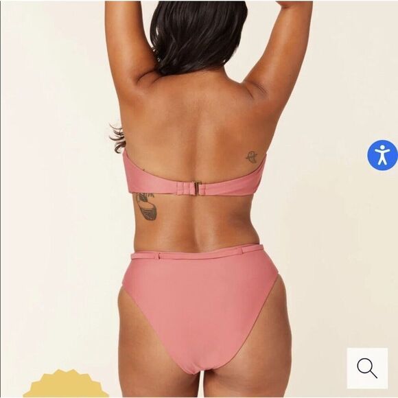 Andie Swim SCALA Strapless bikini top LIMITED EDITION COLOR PUNCH PINK Sz M NWT - Picture 4 of 13